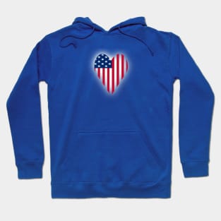 USA Flag Heart Hoodie